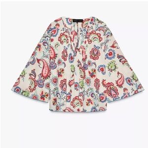 Zara ZW Collection Printed Shirt Size XL NWT